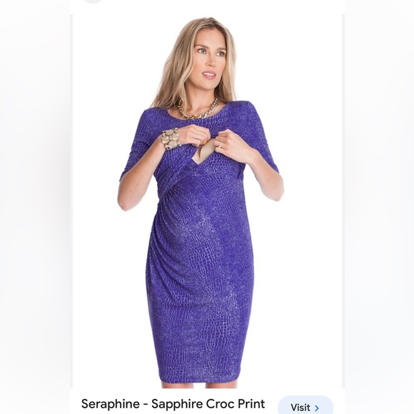 Seraphine Dresses & Skirts - Seraphine Maternity Nursing Breastfeeding Dress Women Size 8 Blue